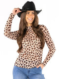 Simply Southern Wild Side Leopard Turtleneck Top by Simply Southern