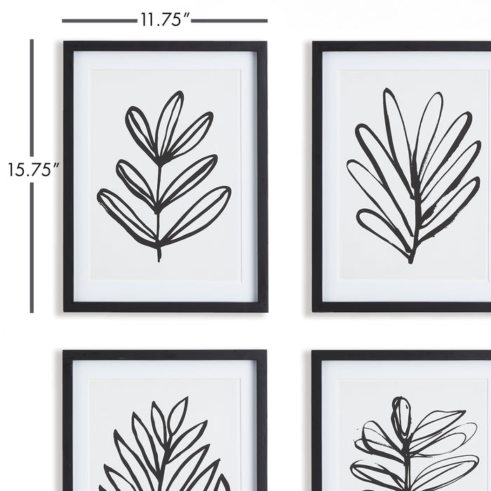 Sketched Leaf Prints, Set Of 4 - View 2