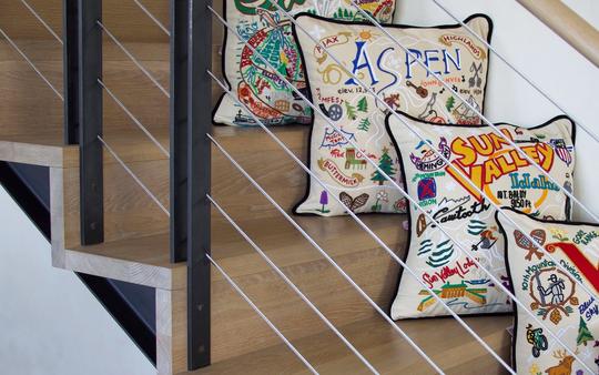 SKI ASPEN PILLOW BY CATSTUDIO - A. Dodson's