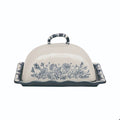 Stoneware Butter Dish W Floral Design