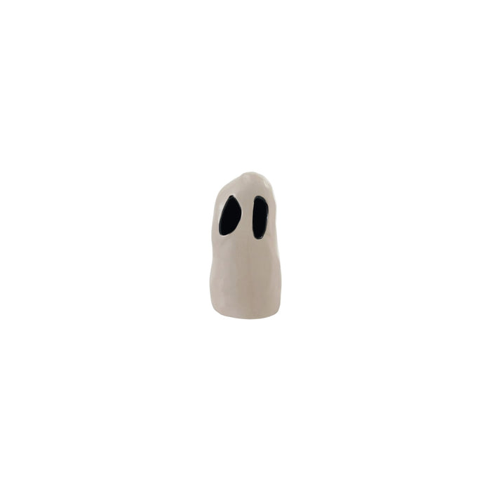 Stoneware Ghost with Cut-Outs, White & Black