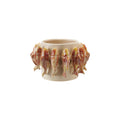 Stoneware Planter w/ 3D Fish, Reactive Glaze (Holds 4" Pot) (Each One Will Vary)