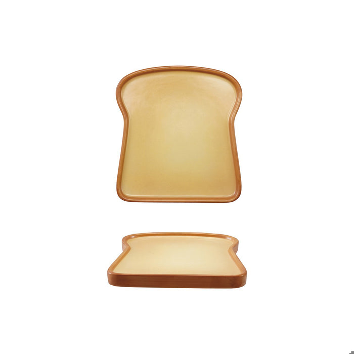 Stoneware Toast Shaped Plate, Cream