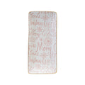 Stoneware Tray with Gold Color Rim "Merry Christmas", Pink & White