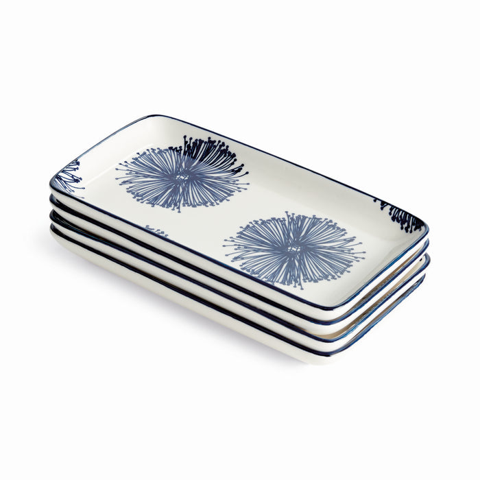 Stria Starburst 8" Trays, Set Of 4