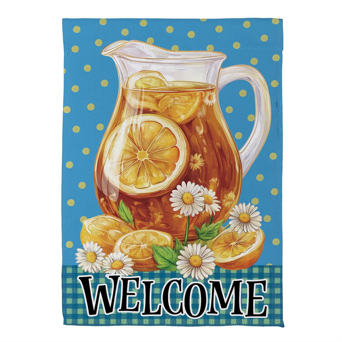 Sweet Tea Welcome Suede Garden Flag by Evergreen