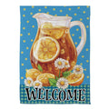 Sweet Tea Welcome Suede Garden Flag by Evergreen