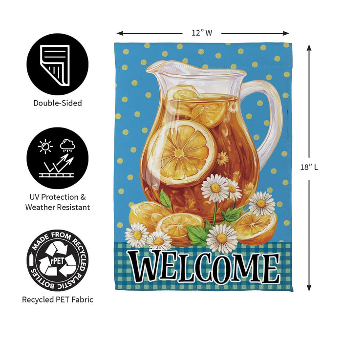 Sweet Tea Welcome Suede Garden Flag by Evergreen - view 2