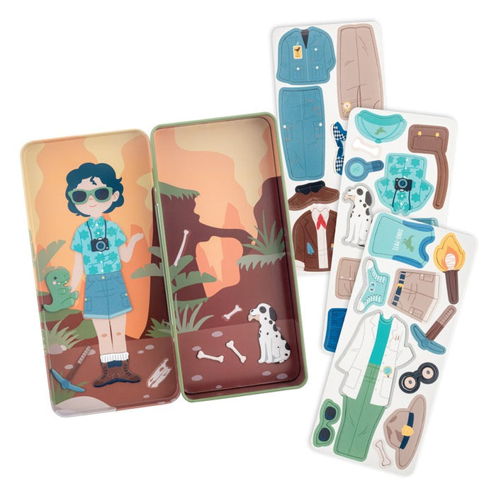 TALL TRAVEL TIN MAGNETIC DRESS UP PALEONTOLOGIST by STEPHEN JOSEPH