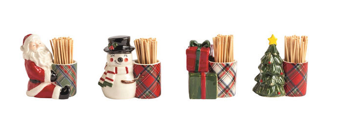 Tartan Toothpick Caddy Sets by Mud Pie