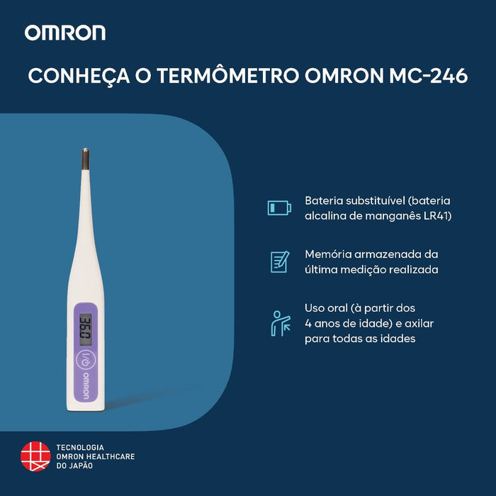 Termômetro Digital Violeta Omron MC-246-BRV - FisioStore