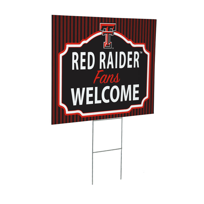 Texas Tech University Coroplast Yard Sign, "Fans Welcome"