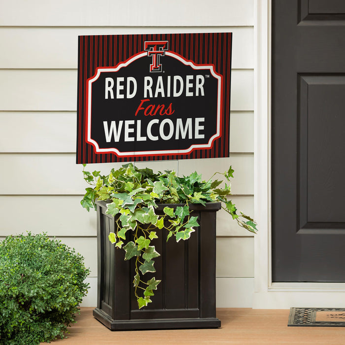 Texas Tech University Coroplast Yard Sign, "Fans Welcome"