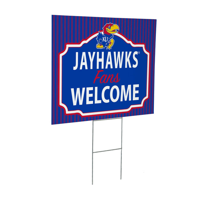 University of Kansas Coroplast Yard Sign, "Fans Welcome"