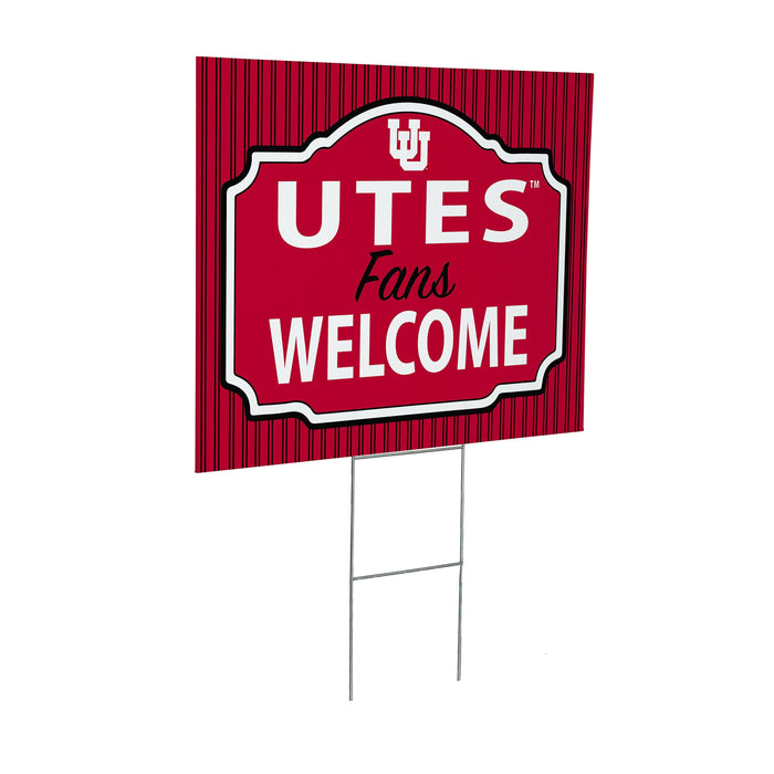 University of Utah Coroplast Yard Sign, "Fans Welcome"