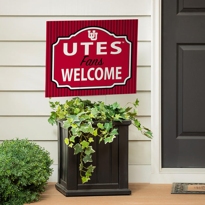 University of Utah Coroplast Yard Sign, "Fans Welcome"