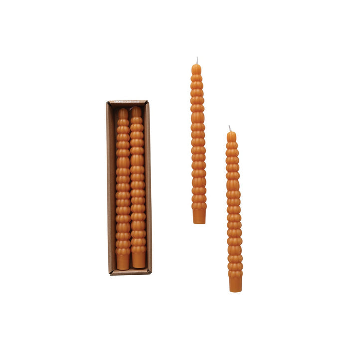 Unscented Pumpkin Shaped Taper Candles in Box, Orange Color, Set of 2 by Creative Co-Op