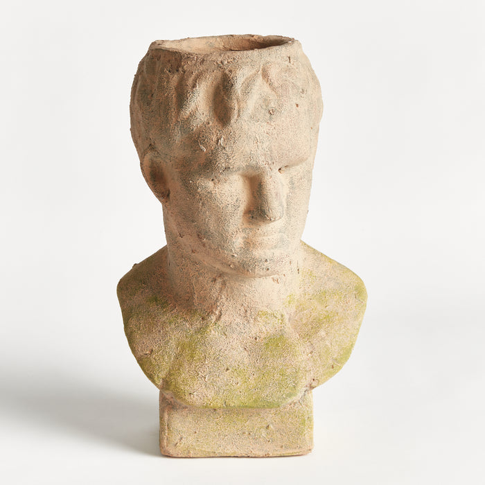 Weathered Garden Male Bust Planter - View 2