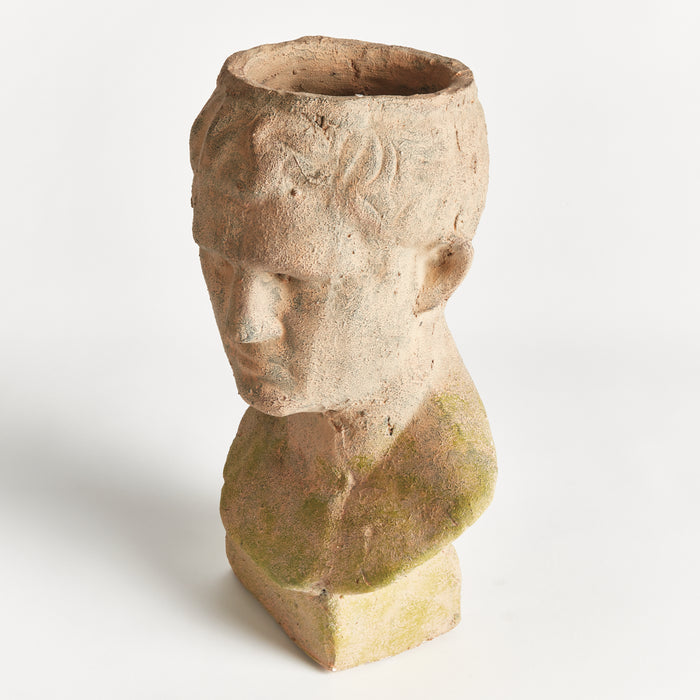 Weathered Garden Male Bust Planter - View 3