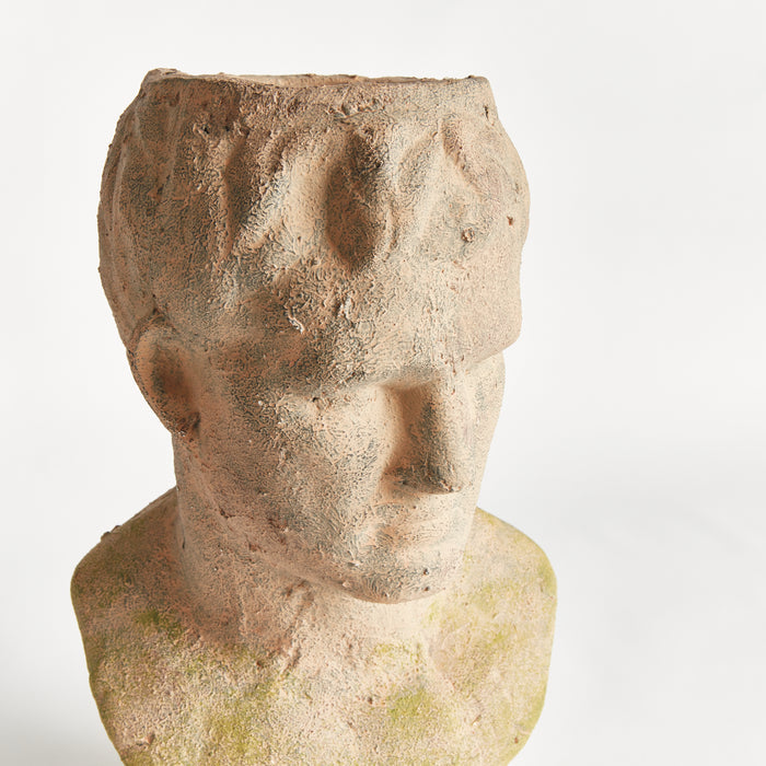 Weathered Garden Male Bust Planter - View 4