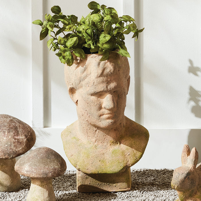 Weathered Garden Male Bust Planter - View 8