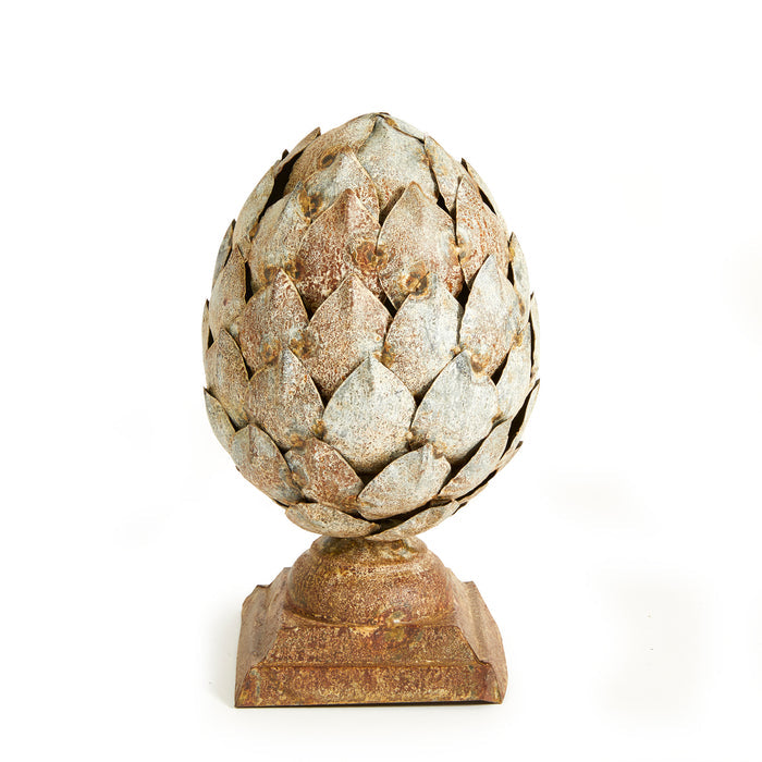 Weathered Metal Artichoke Finial Small - View 2