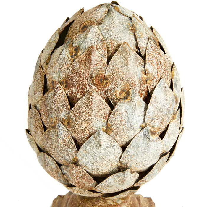 Weathered Metal Artichoke Finial Small - View 3