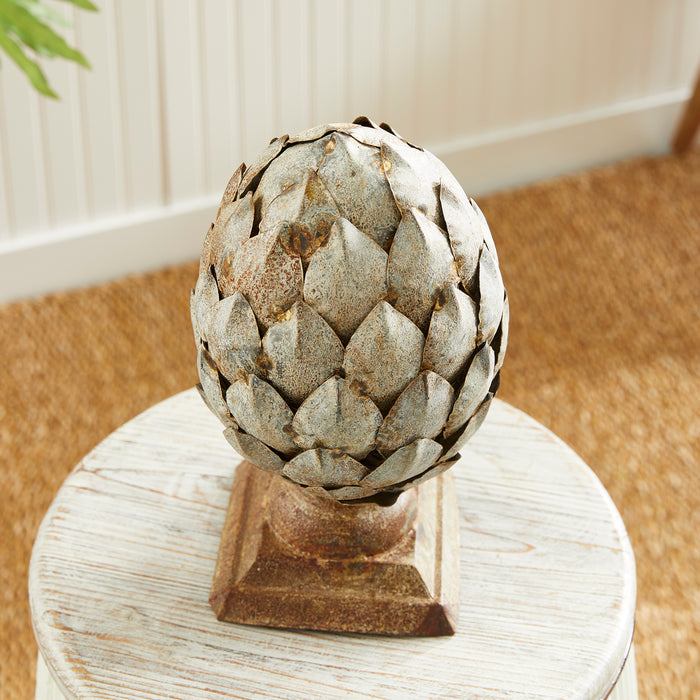 Weathered Metal Artichoke Finial Small - View 6