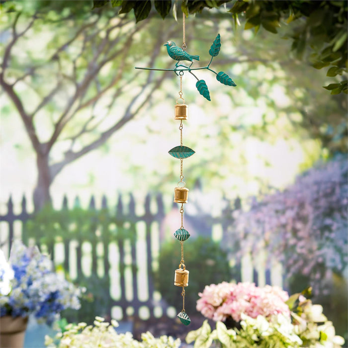 What She Shed Outdoor Hanging Décor, Metal Bird and Flowers