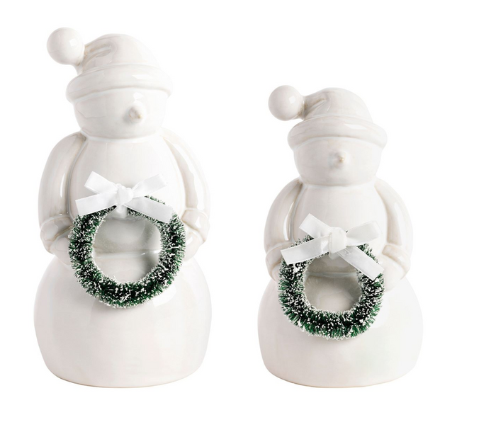 White Ceramic Snowman by Mud Pie