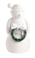 White Ceramic Snowman by Mud Pie