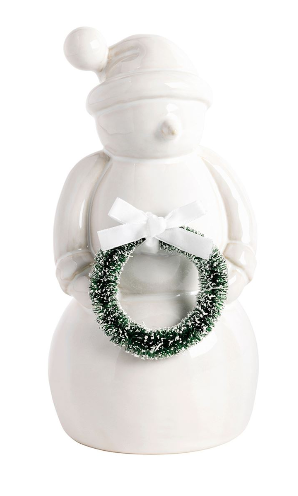 White Ceramic Snowman by Mud Pie