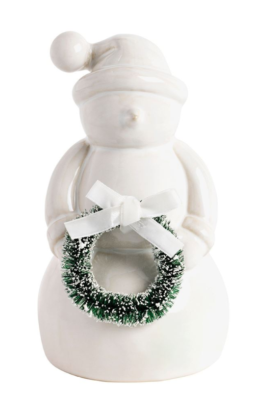 White Ceramic Snowman by Mud Pie