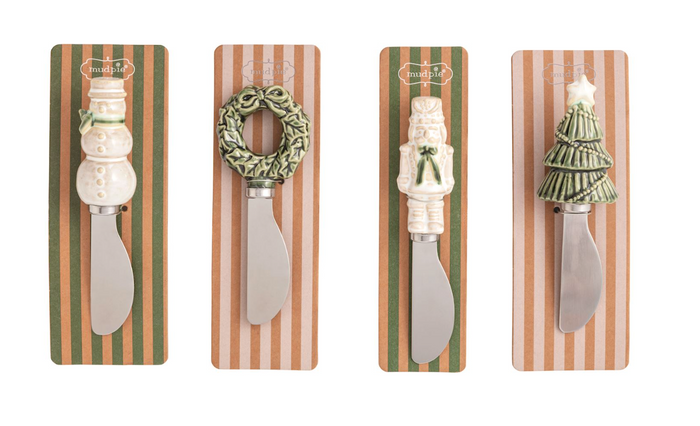 White Christmas Figural Spreaders by Mud Pie