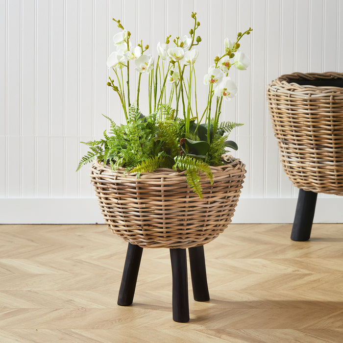 Woven Rattan Dry Basket Plant Riser 17" - View 3