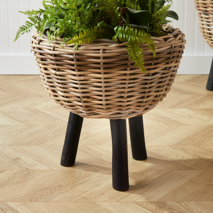 Woven Rattan Dry Basket Plant Riser 17" - View 4