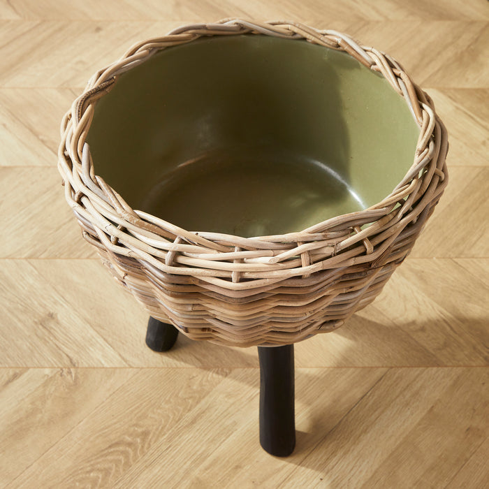 Woven Rattan Dry Basket Plant Riser 17" - View 5